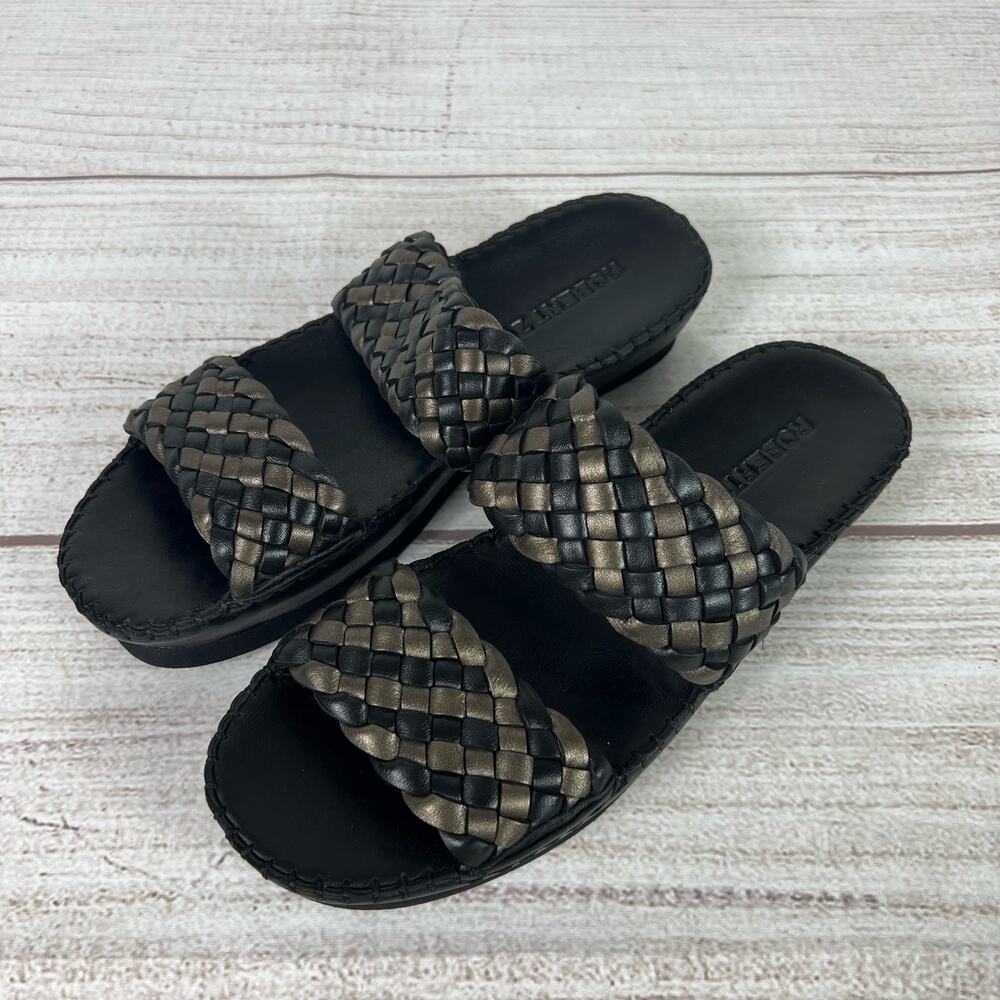 Robert Zur Women's Black Gala Braided Slide Sandal Size 9